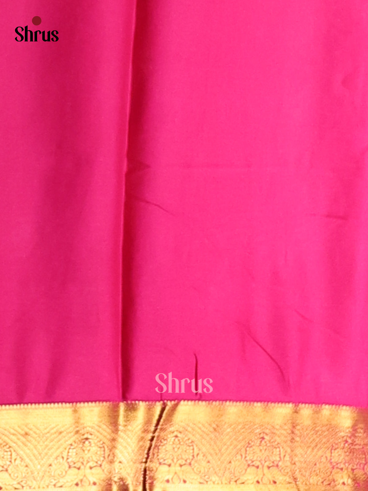 Orange with Pink - Semi Mysoresilk Saree - Shop on Shrus.com