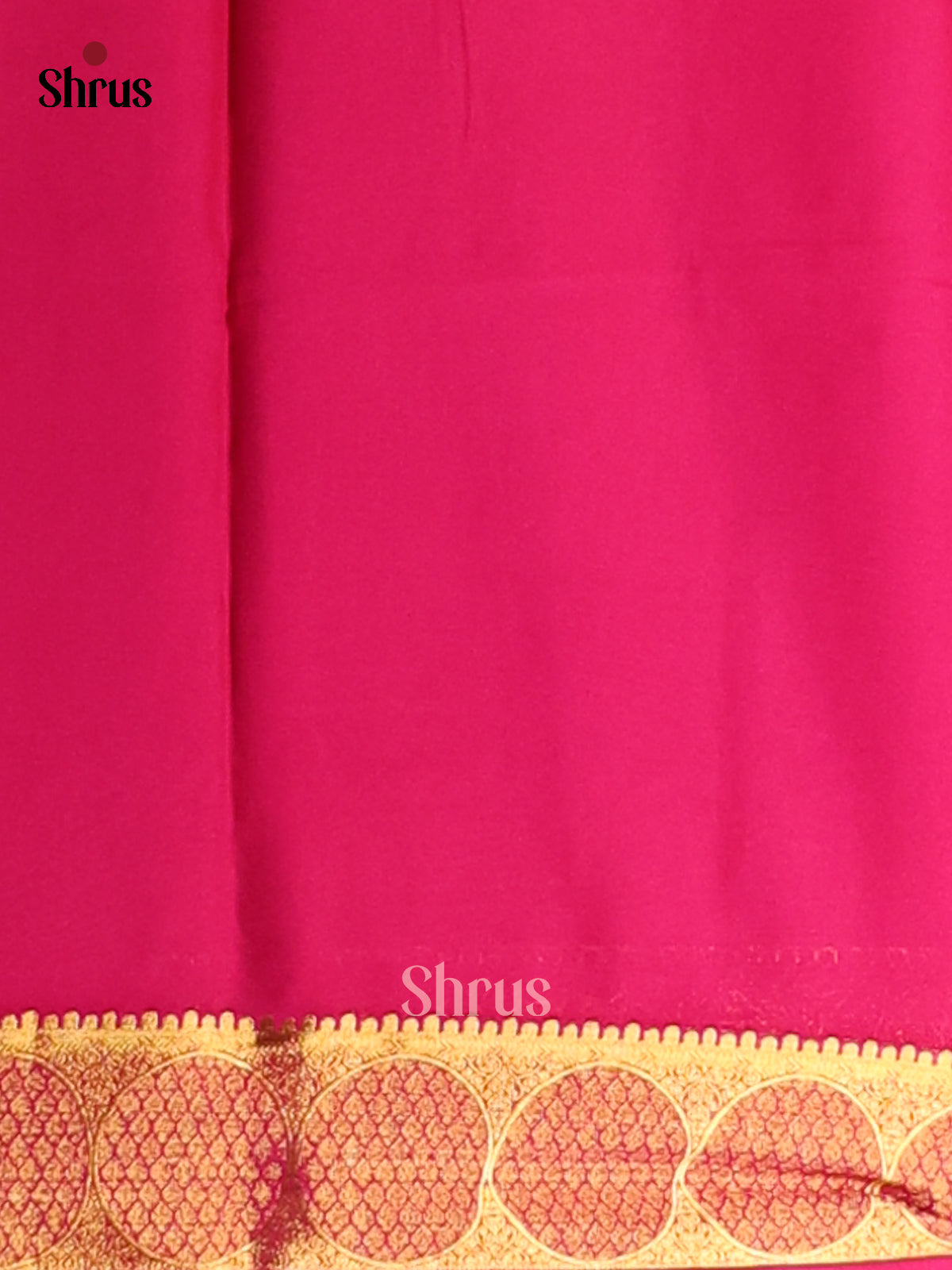 Orange with Pink - Semi Mysoresilk Saree - Shop on Shrus.com