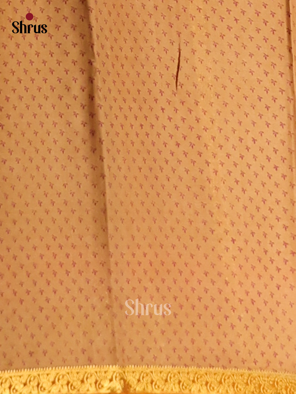 Lite Brown with Mustard - Semi Mysoresilk Saree - Shop on Shrus.com