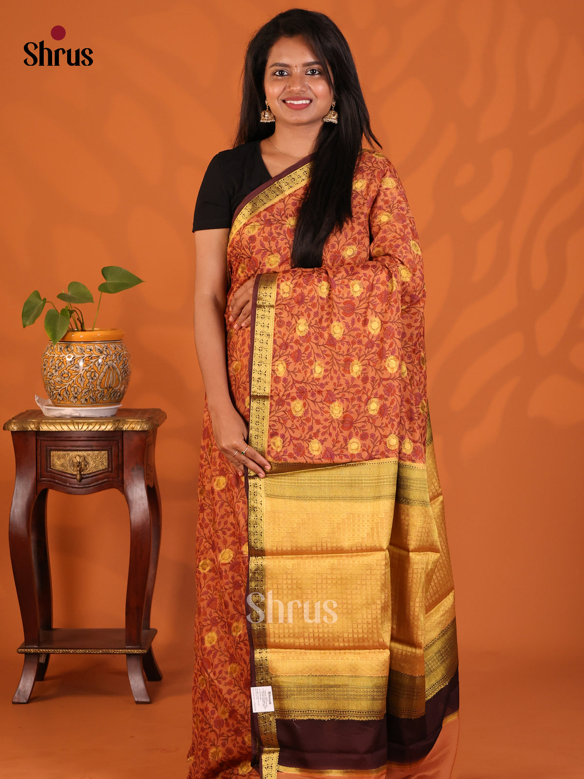 DES06159 - Semi Mysoresilk Saree - Shop on Shrus.com