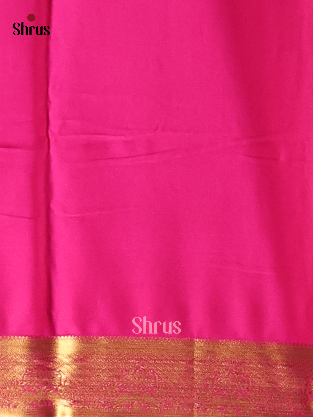 Orange with Pink - Semi Mysoresilk Saree - Shop on Shrus.com