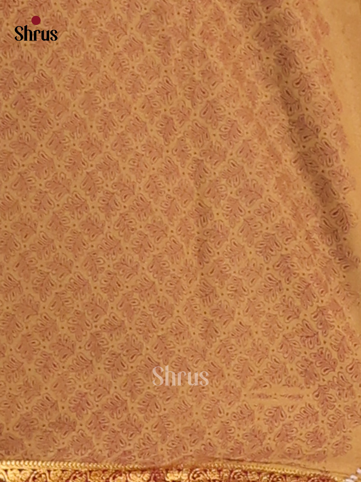 Brown with Maroon - Semi Mysoresilk Saree - Shop on Shrus.com