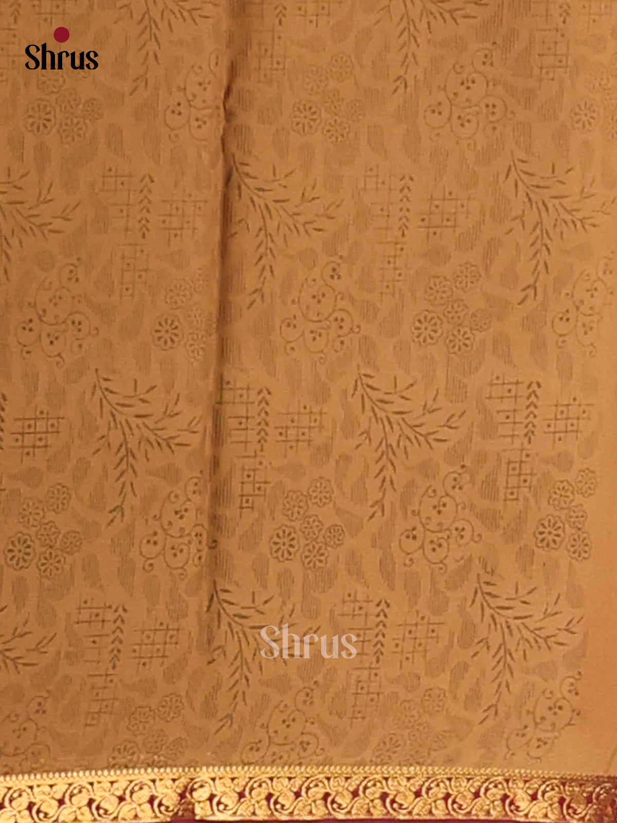 Brown with Maroon - Semi Mysoresilk Saree - Shop on Shrus.com