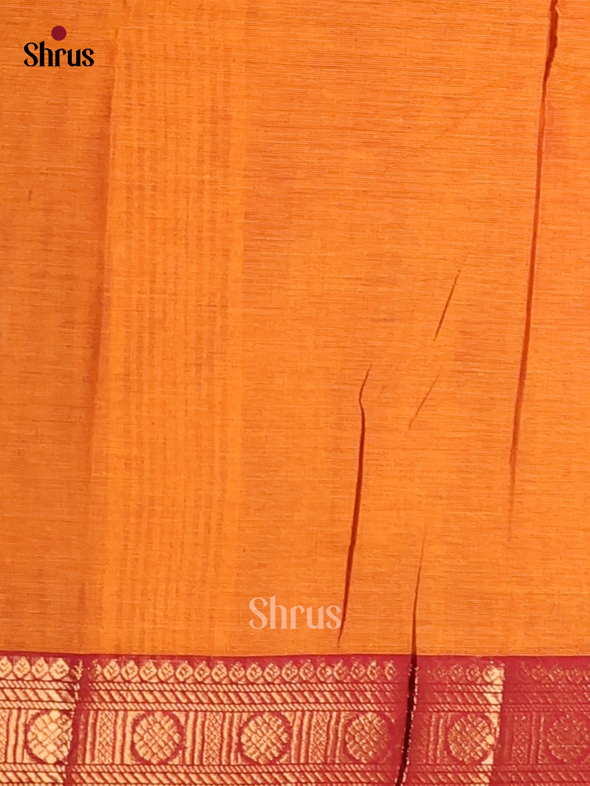 Vibrant Mustard Chettinad Cotton Saree with Maroon Zari Border & Thread Buttas - Shop on Shrus.com
