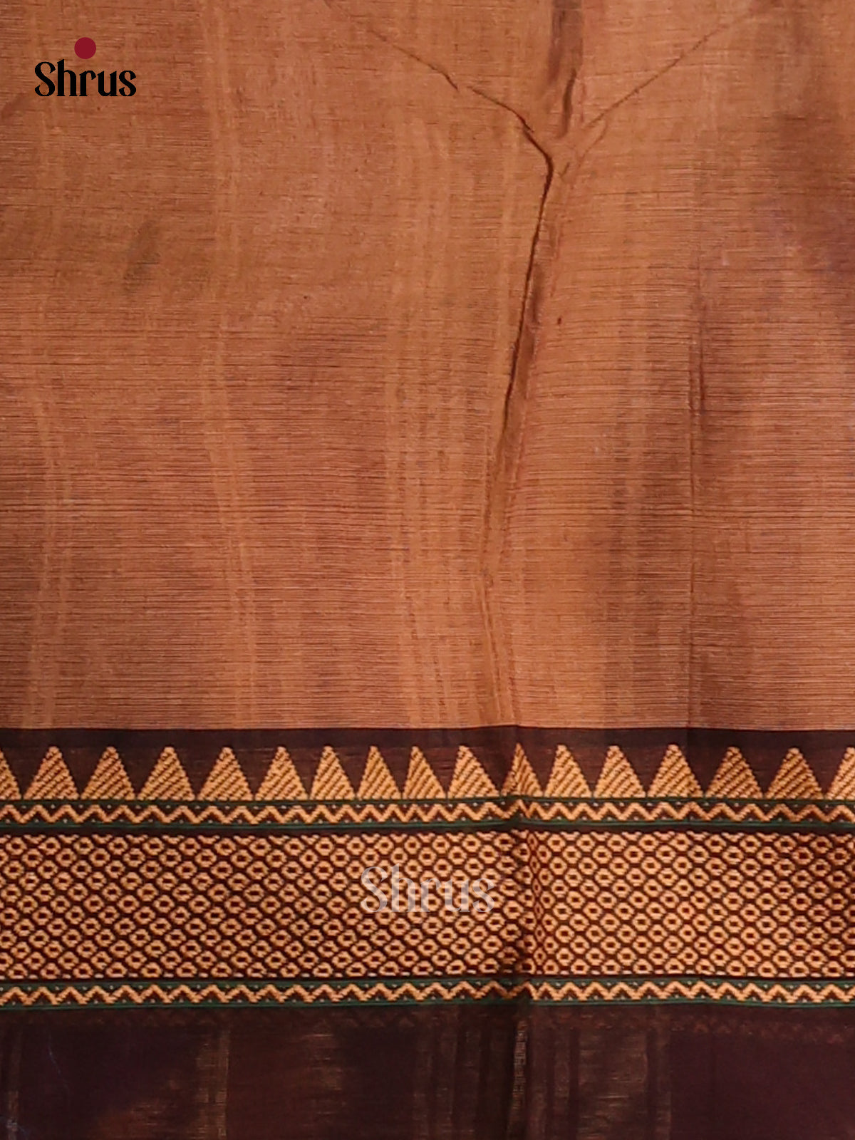 Brown with Black - Chettinad Cotton Saree - Shop on Shrus.com