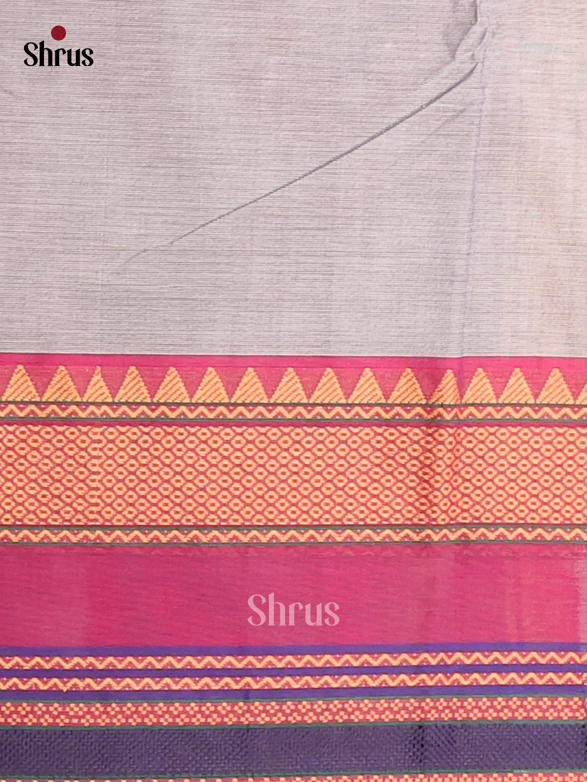 Beautiful Grey Chettinad Saree with Thread Woven Buttas & Maroon Zari Border - Shop on Shrus.com