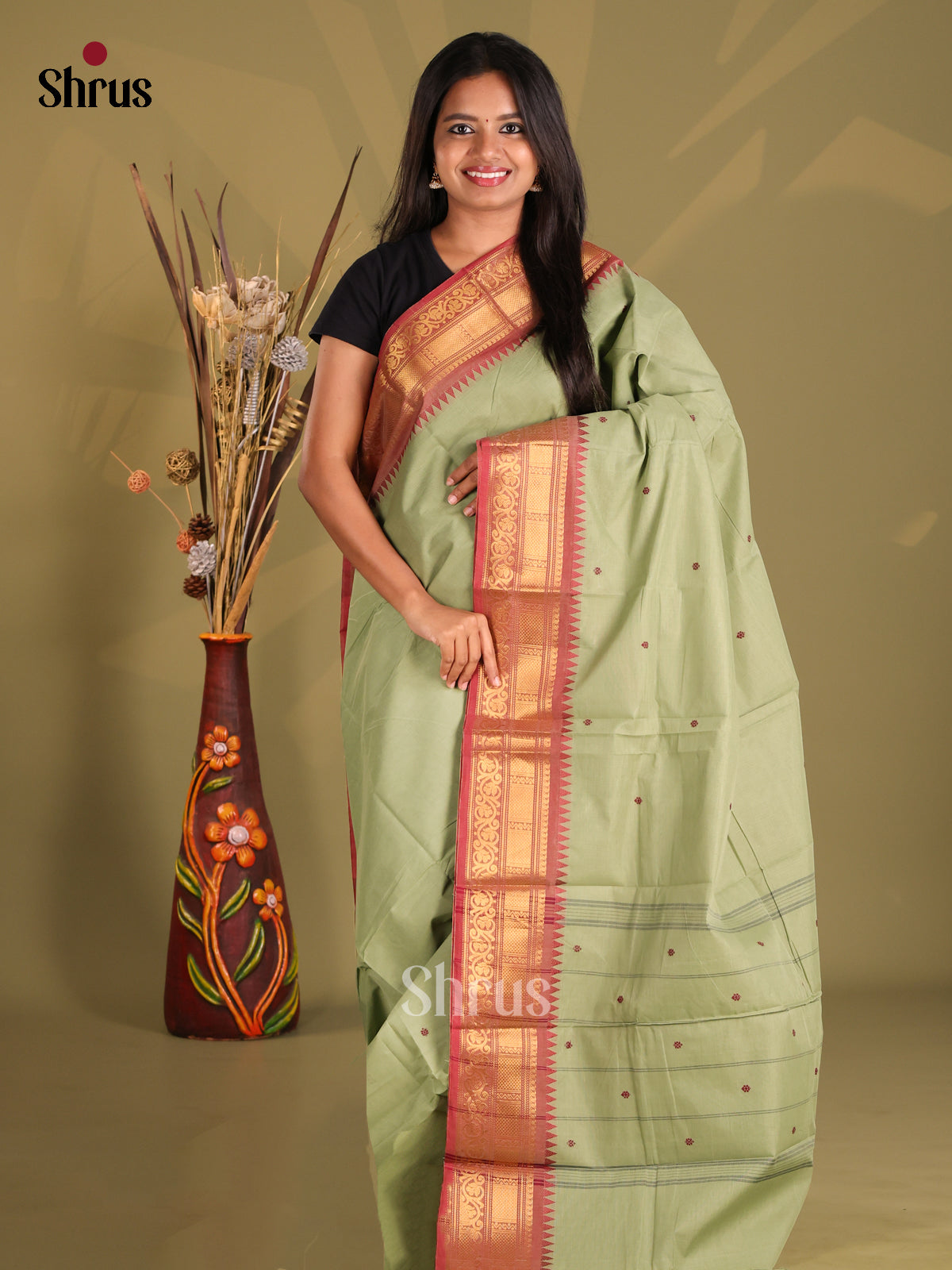 DES06258 - Chettinad Cotton Saree - Shop on Shrus.com