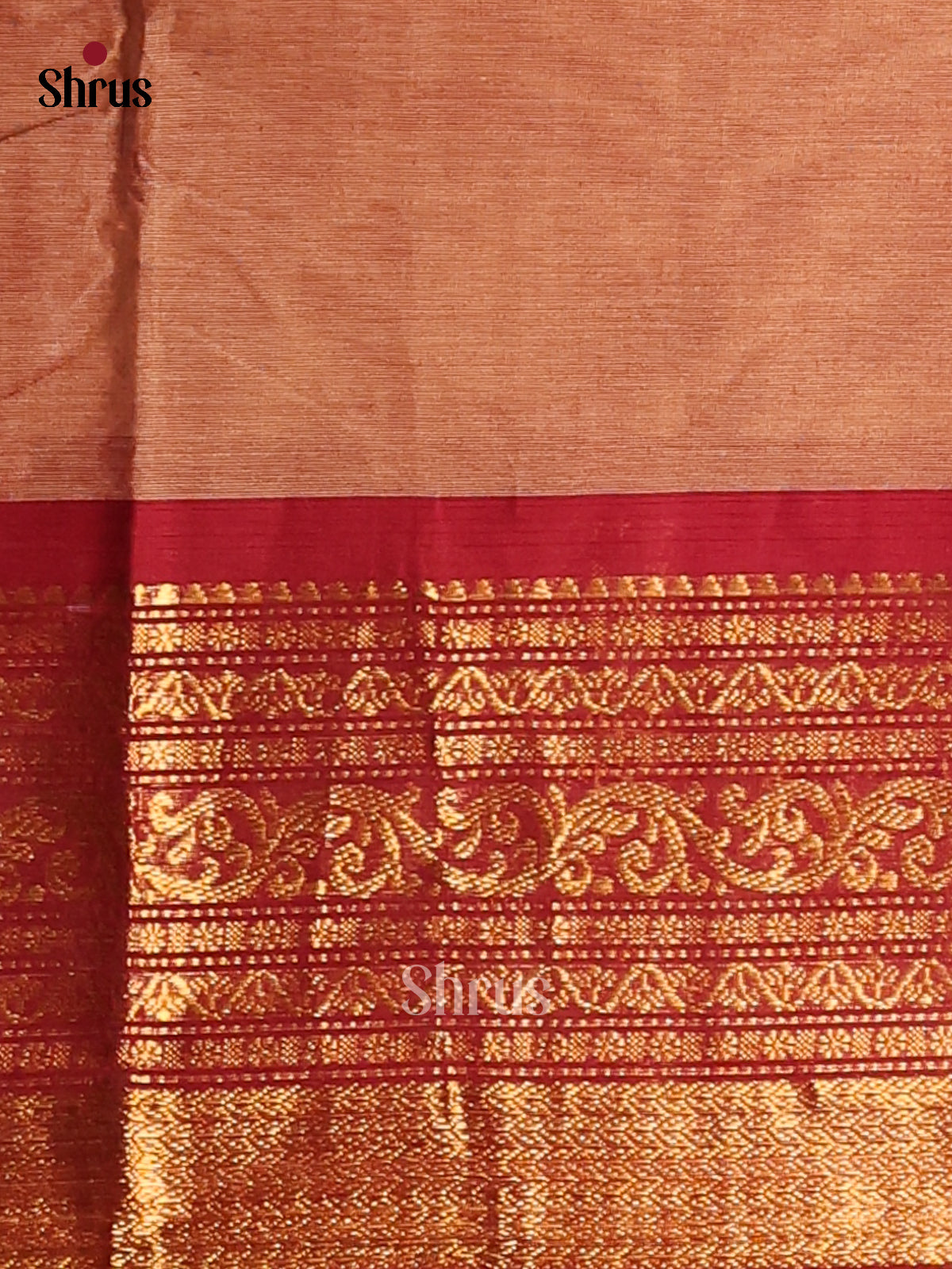 Brown with Maroon- Chettinad Cotton Saree - Shop on Shrus.com