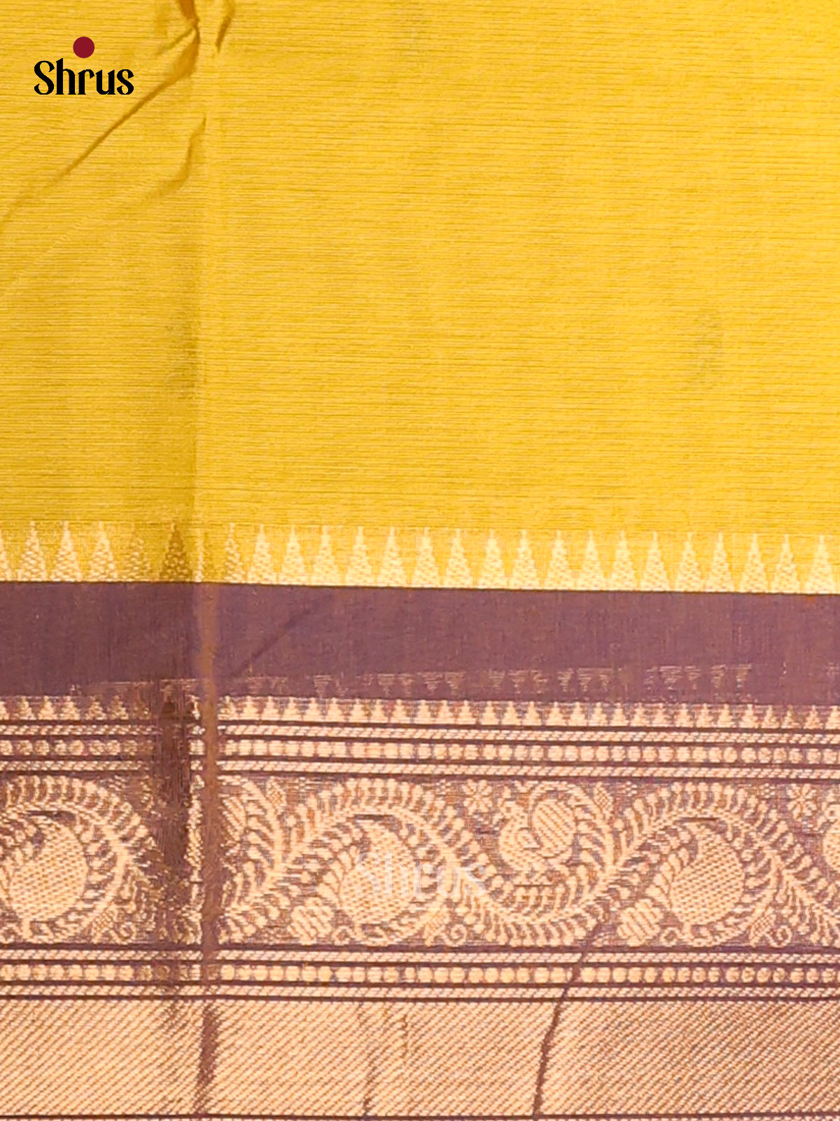 Yellow & Violet - Chettinad Cotton Saree - Shop on Shrus.com