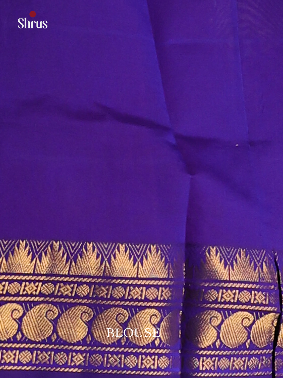 Majenta with Blue - Silkcotton-halfpure Saree 1