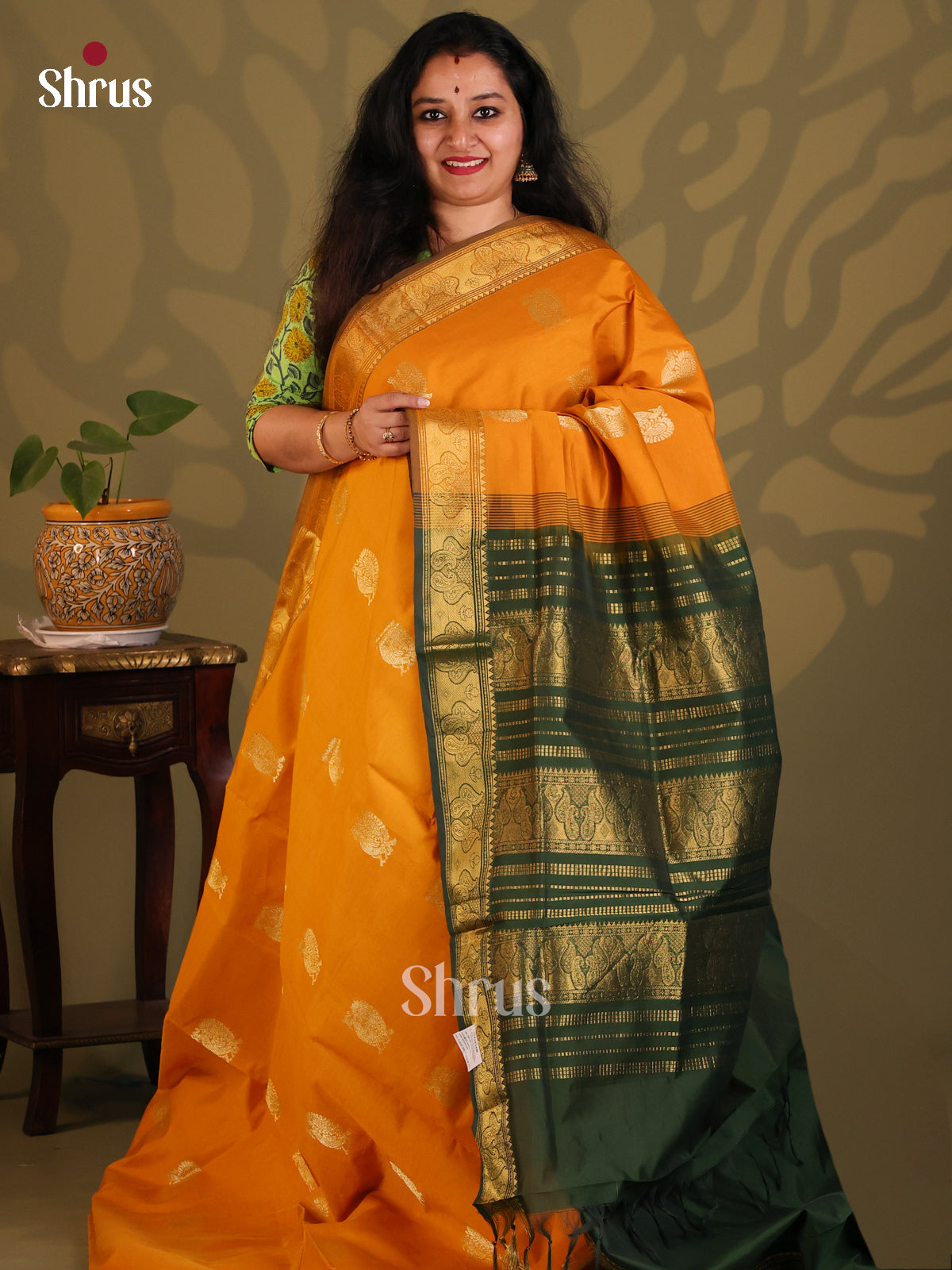 DES08152- Silkcotton-halfpure Saree - Shop on Shrus.com