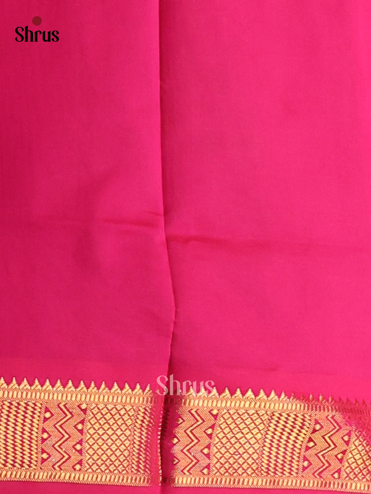 Green with Pink- Silkcotton-halfpure Saree - Shop on Shrus.com