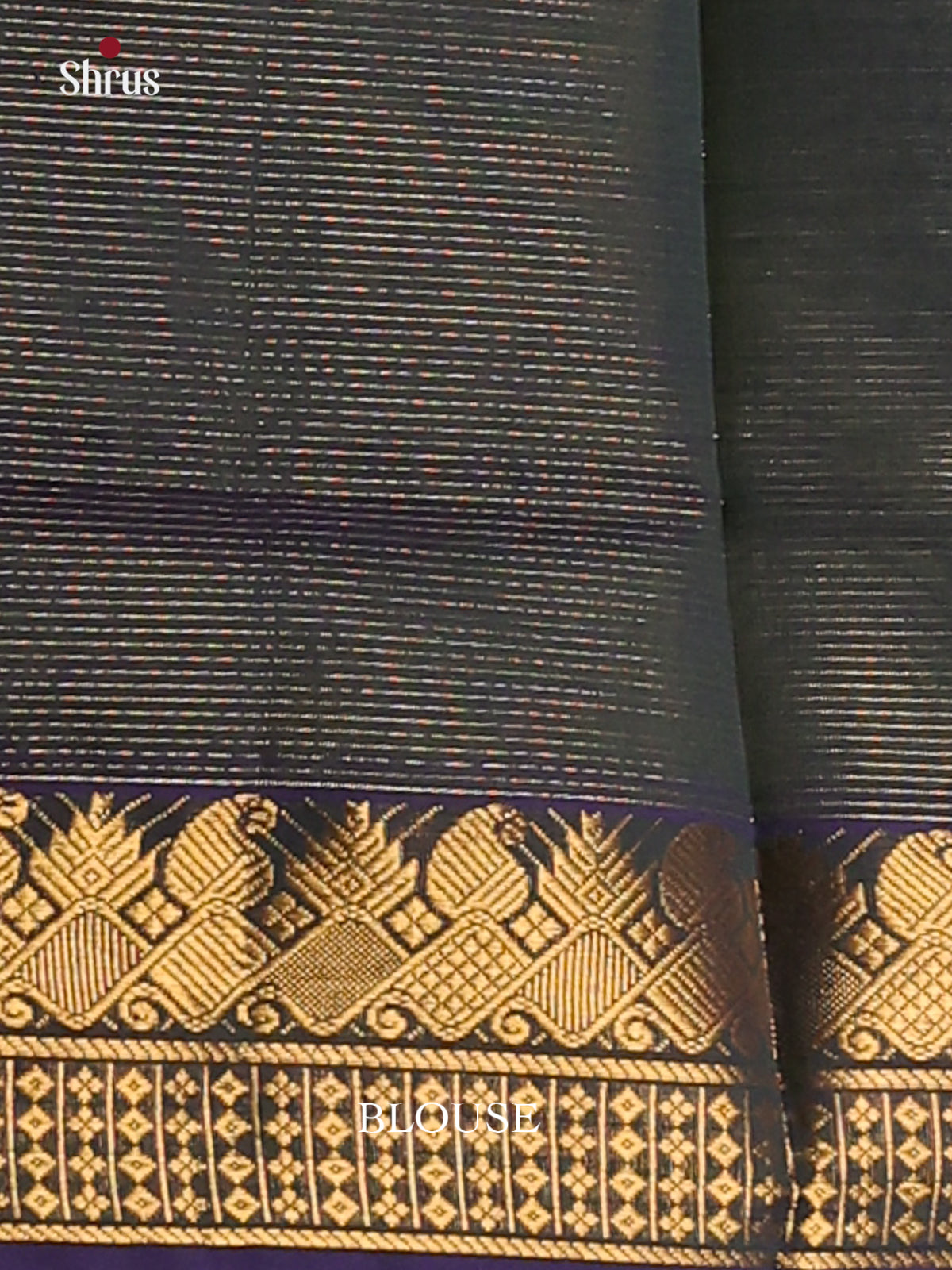 Mathulir Green with Violet- Silkcotton-halfpure Saree - Shop on Shrus.com