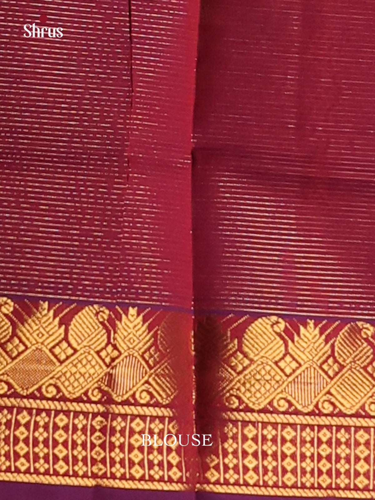 Blue & Maroon- Silkcotton-halfpure Saree - Shop on Shrus.com