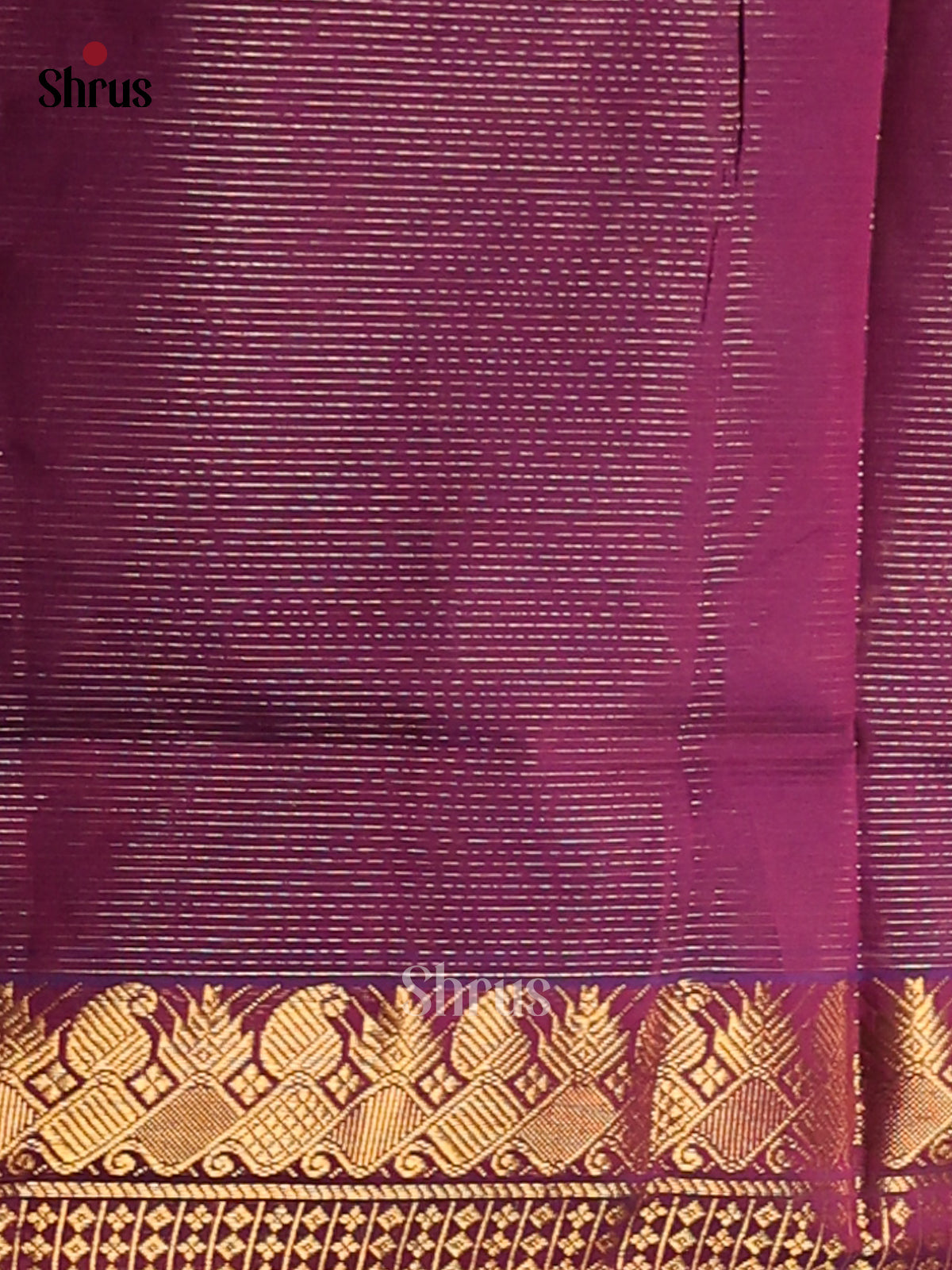 Peacock Blue with Purple Silkcotton-halfpure Saree - Shop on Shrus.com