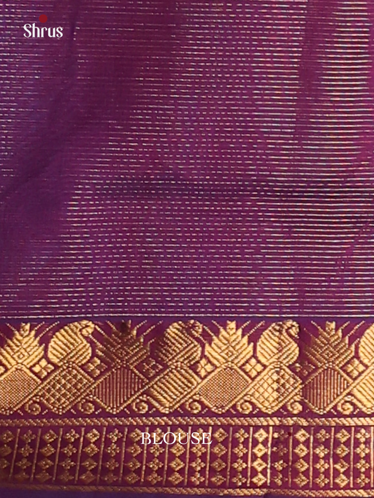 Blue with Purple- Silkcotton-halfpure Saree - Shop on Shrus.com