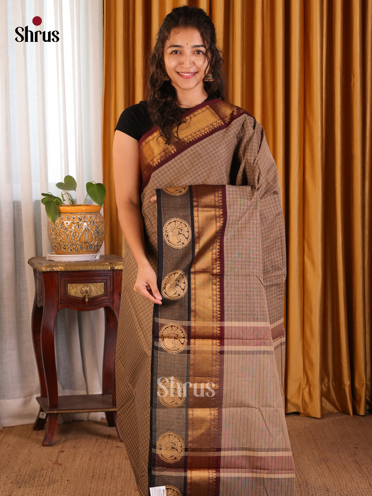 DES08199- Chettinad Cotton Saree - Shop on Shrus.com
