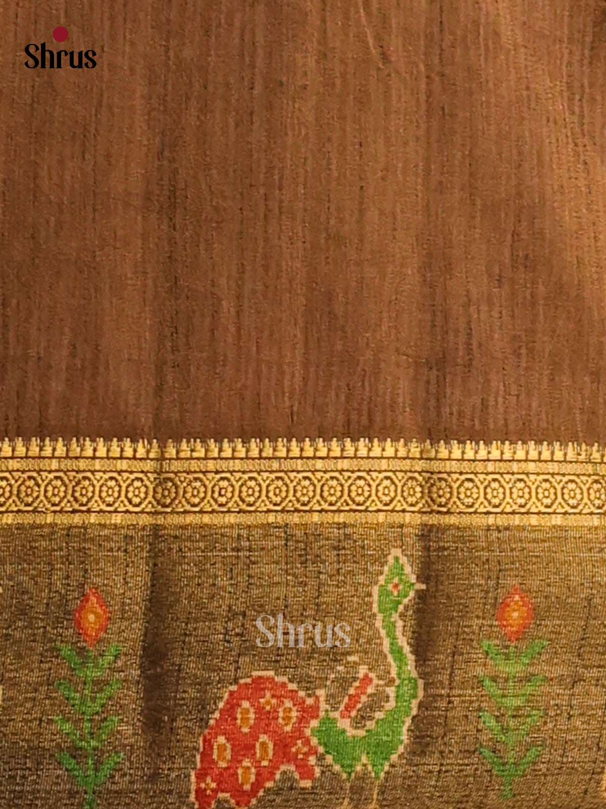 Brown- Semi Patola Saree - Shop on Shrus.com