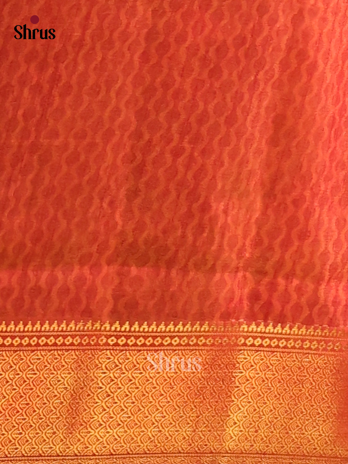 Brown with Orange - Semi Patola Saree - Shop on Shrus.com