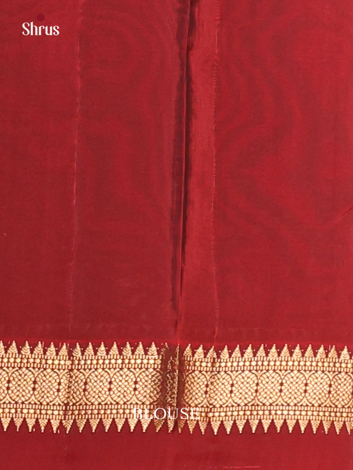 Serene Green Softsilk-halfpure Saree with gold zari motifs & maroon brocade pallu - Shop on Shrus.com