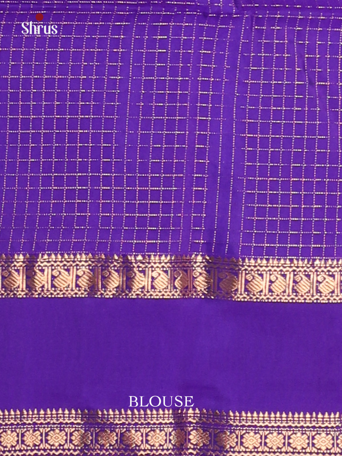 Charming Lotus Pink Soft silk Saree with zari checks & Blue rettaipet border - Shop on Shrus.com