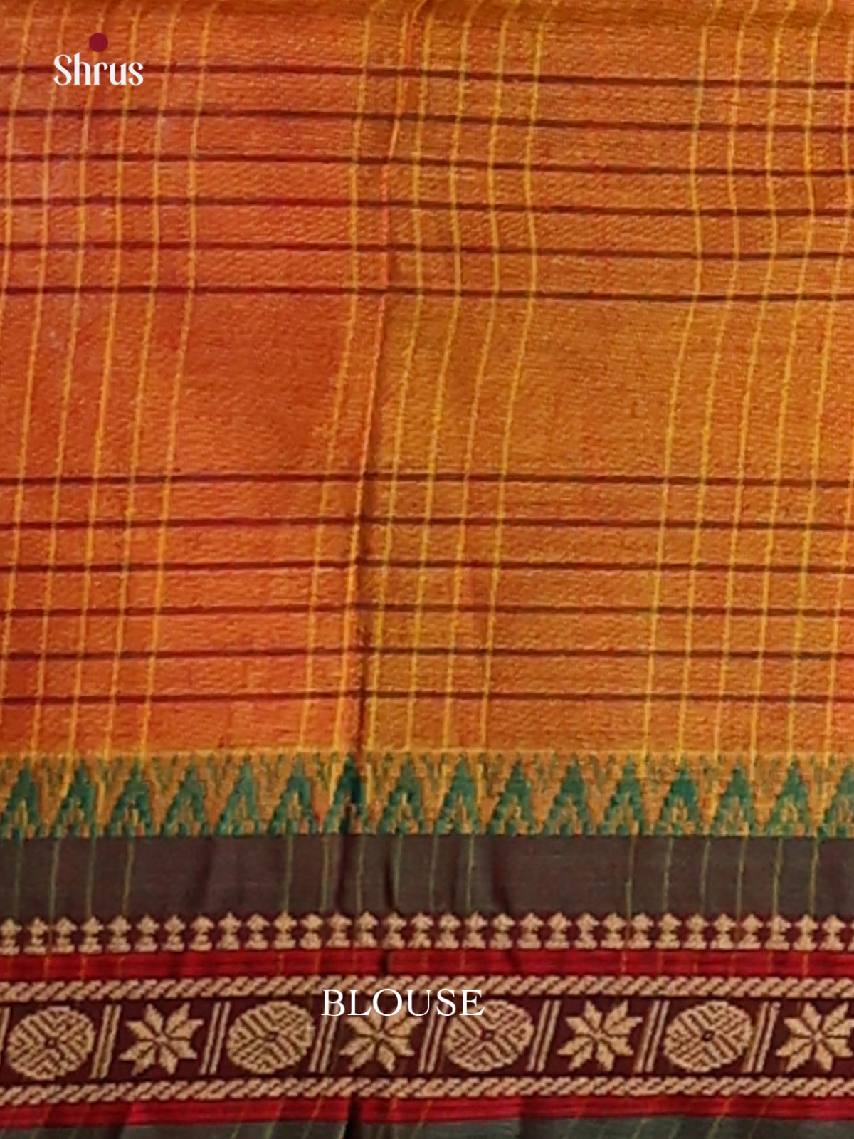 Orange with Green - Narayanpet Cotton Saree - Shop on Shrus.com