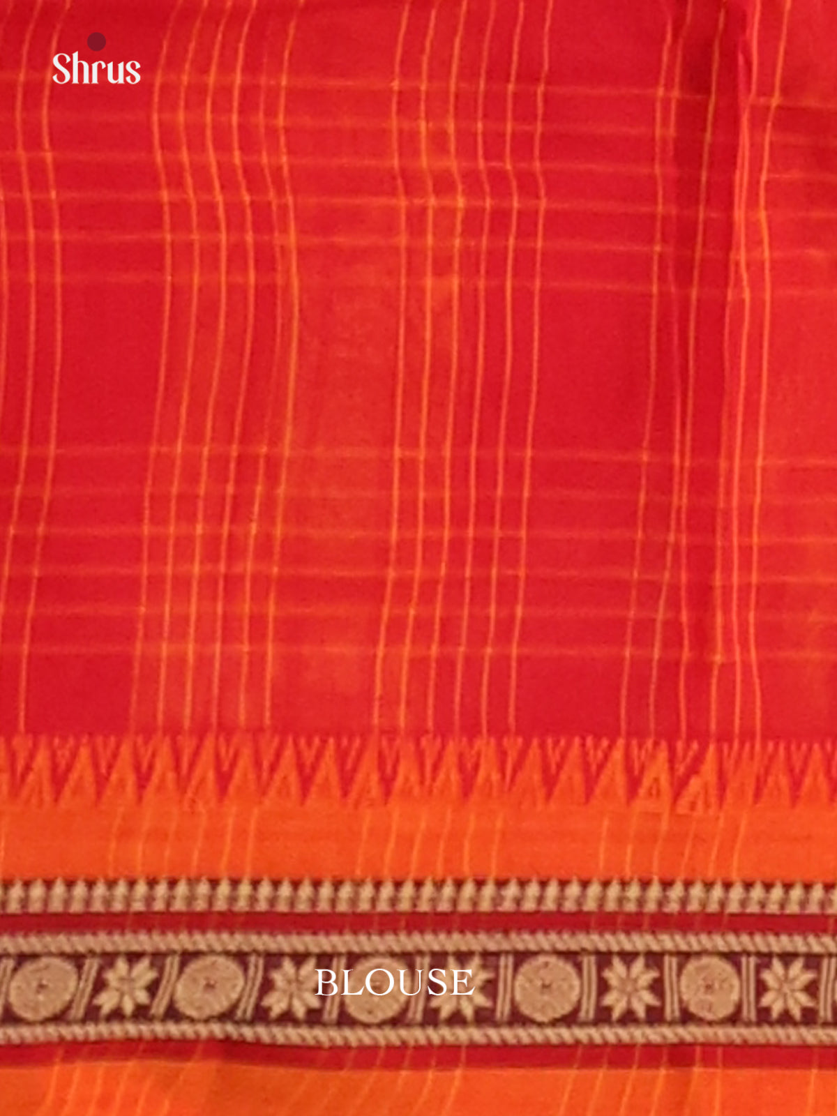 Red with Orange - Narayanpet Cotton Saree - Shop on Shrus.com