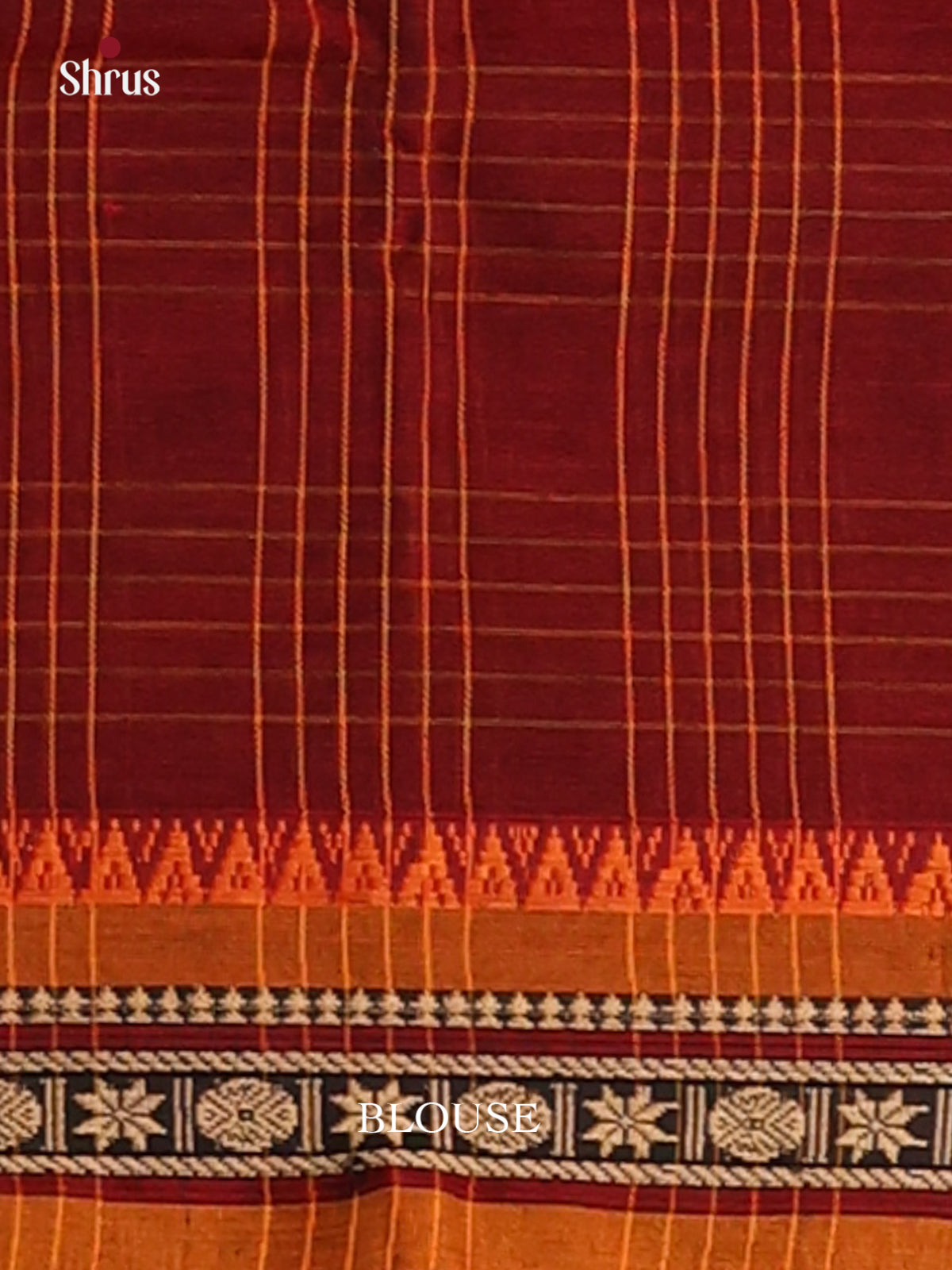Maroon & Orange - Narayanpet Cotton Saree - Shop on Shrus.com