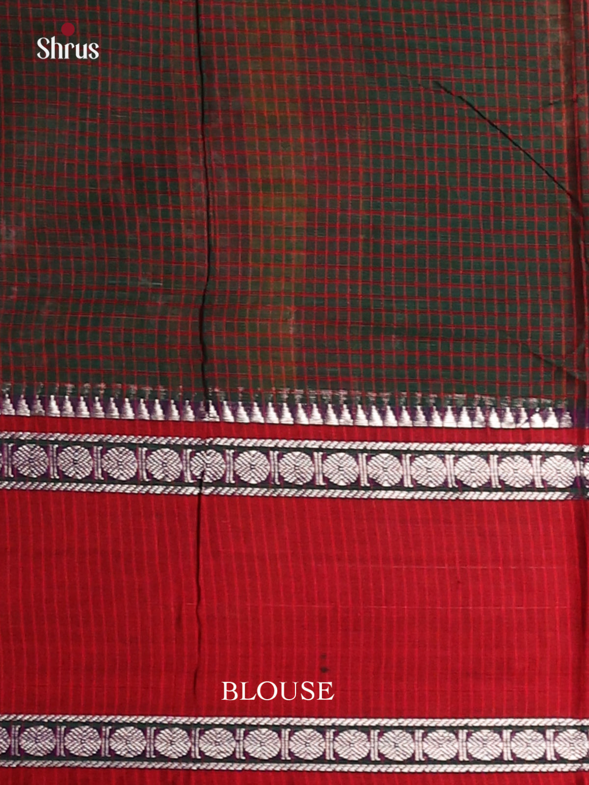 Green with Red - Narayanpet Cotton Saree - Shop on Shrus.com