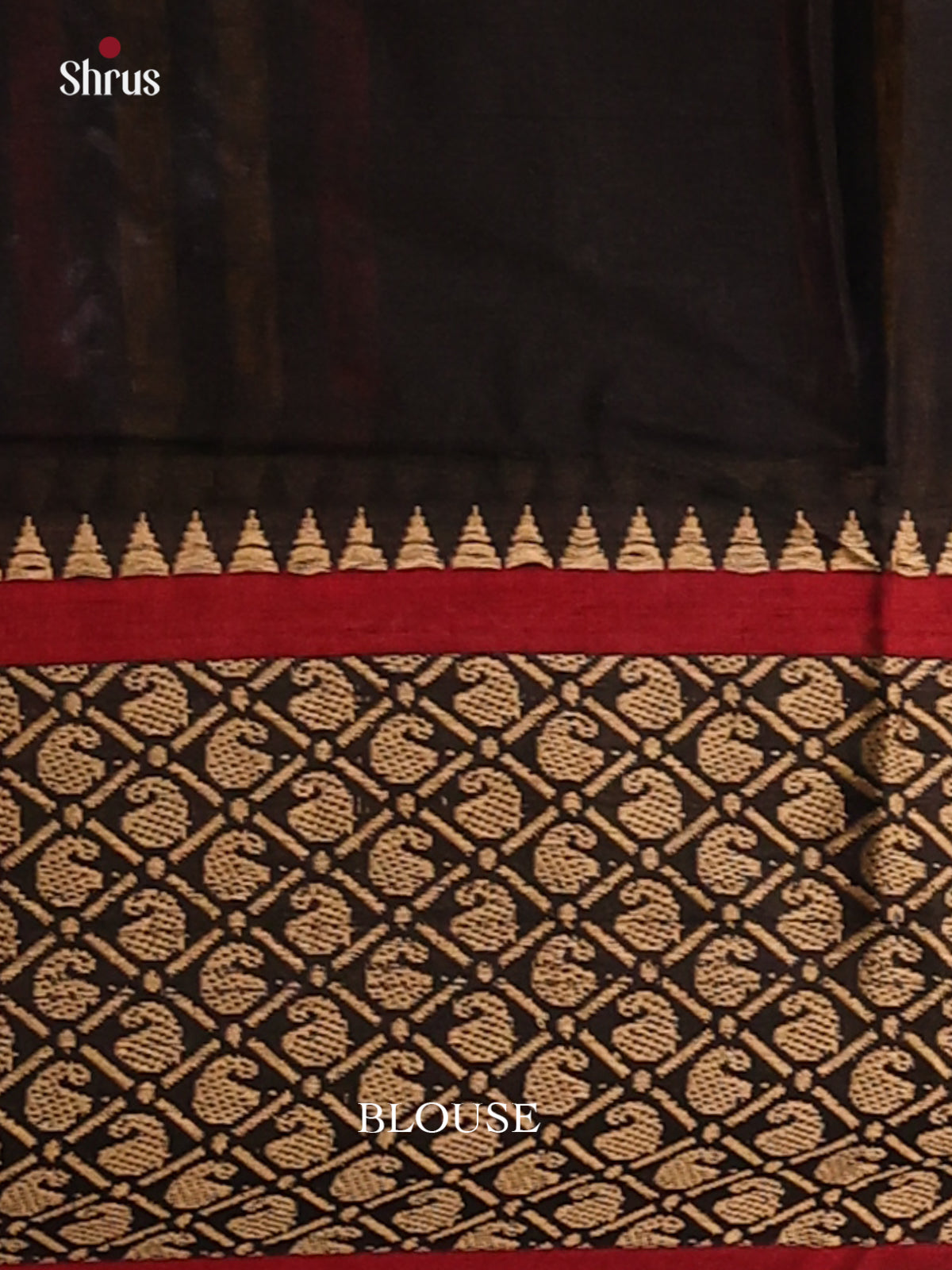 Black with Red - Narayanpet Cotton Saree - Shop on Shrus.com