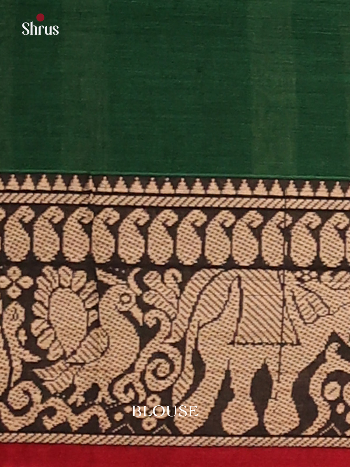 Green with Maroon - Narayanpet Cotton Saree - Shop on Shrus.com