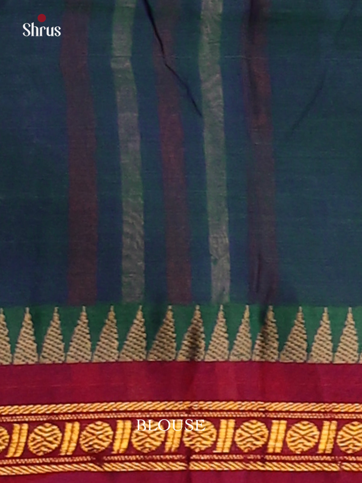 Peacock Green with Maroon - Narayanpet Cotton Saree - Shop on Shrus.com