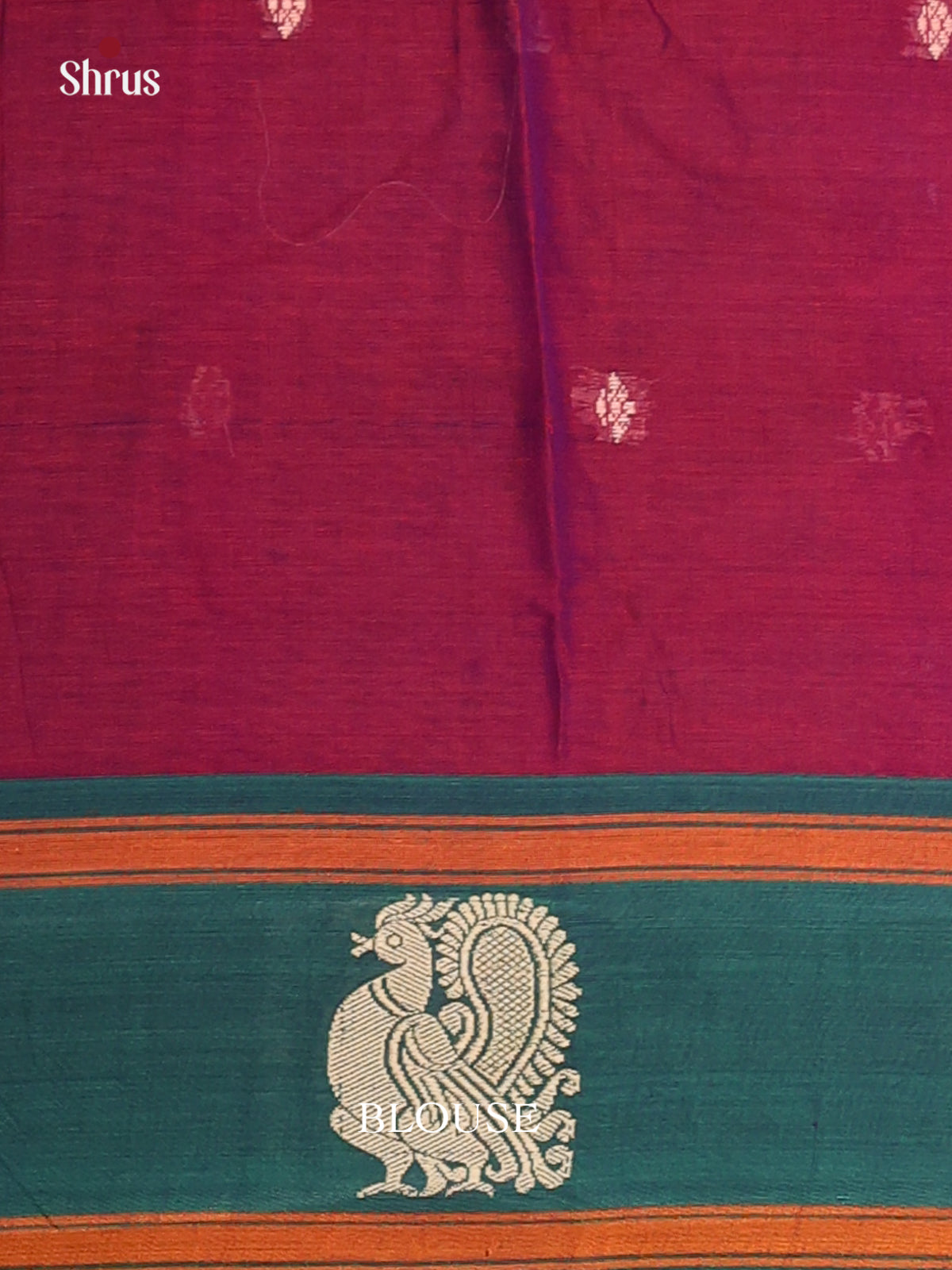 Wine & Green - Narayanpet Cotton Saree - Shop on Shrus.com