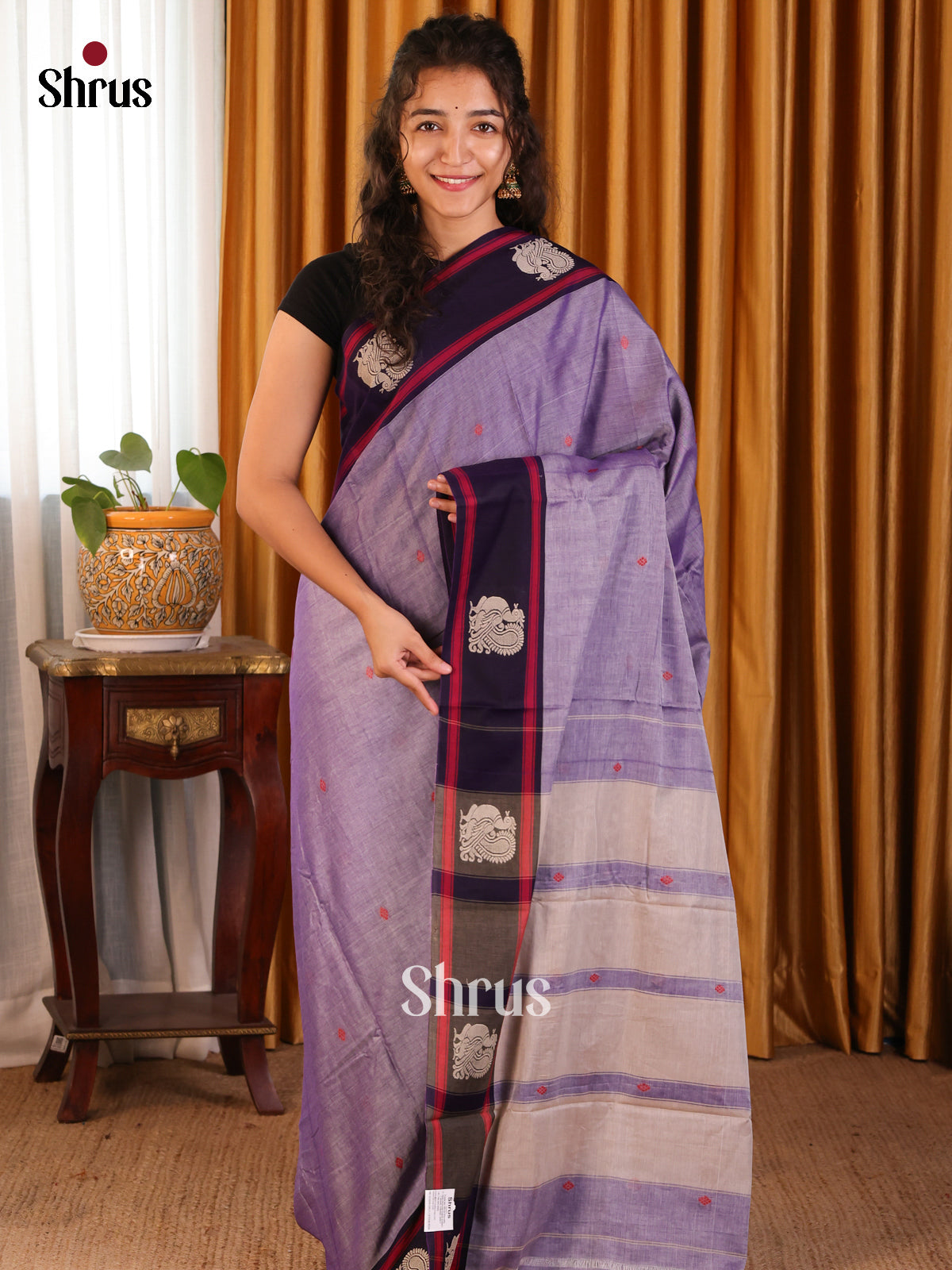 Lavender - Narayanpet Cotton Saree - Shop on Shrus.com