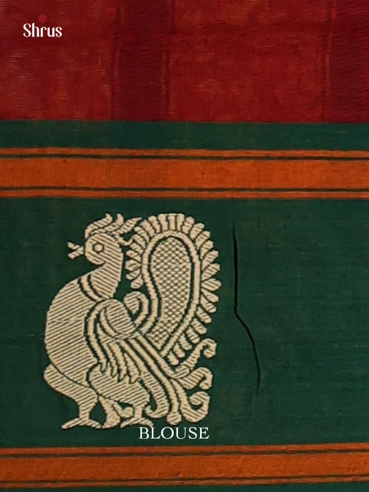 Maroon with Green - Narayanpet Cotton Saree - Shop on Shrus.com