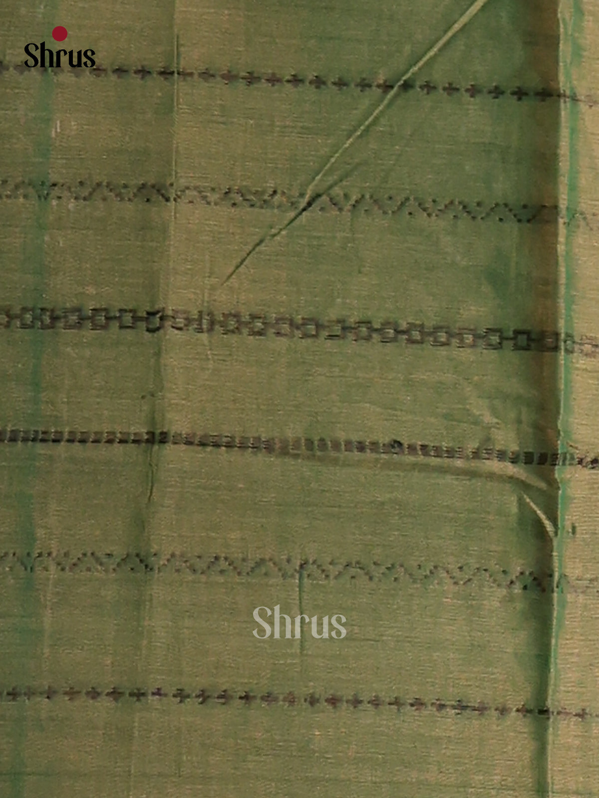 Green with Black - Narayanpet Cotton Saree - Shop on Shrus.com