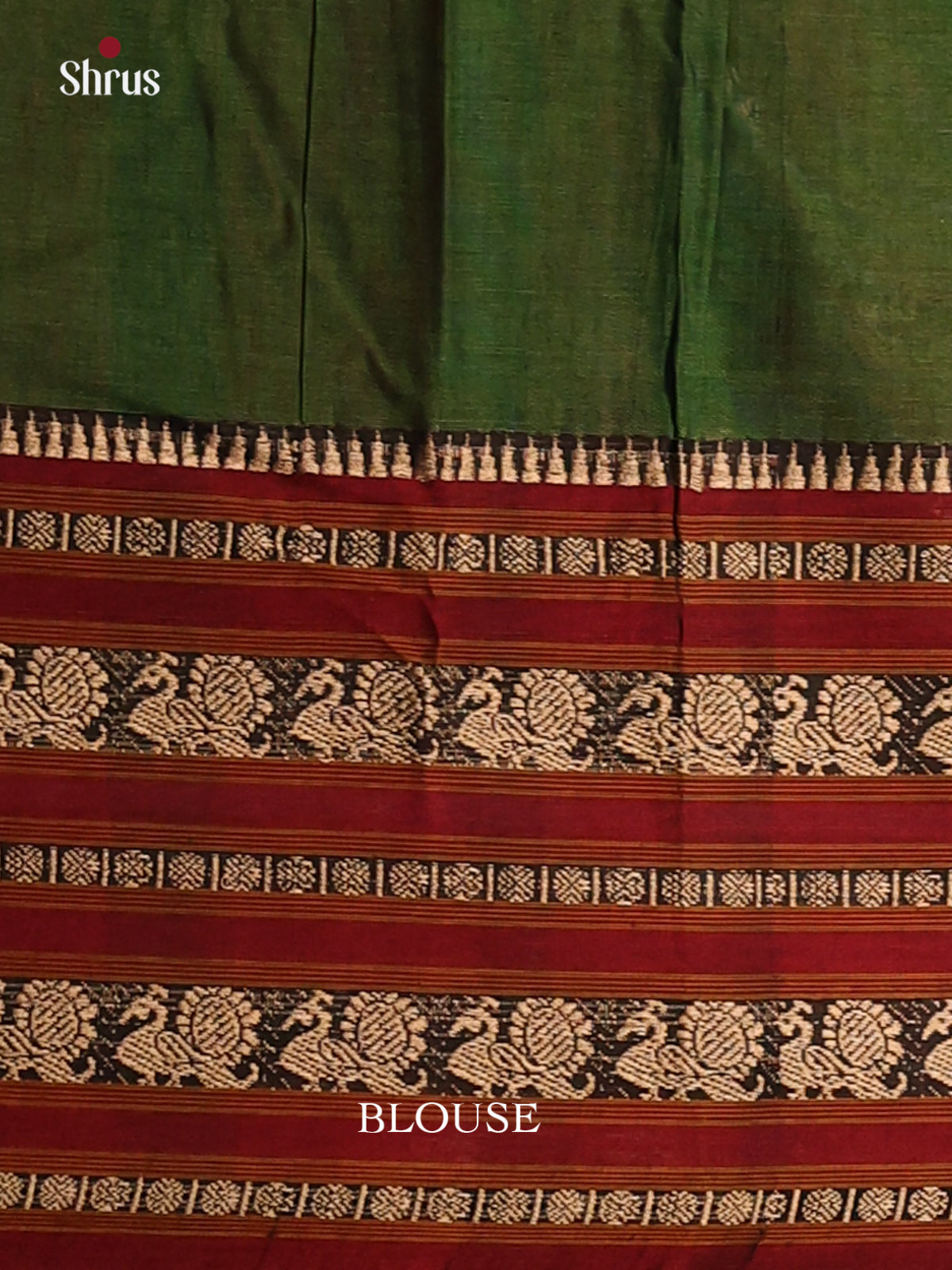 Green with Maroon - Narayanpet Cotton Saree - Shop on Shrus.com