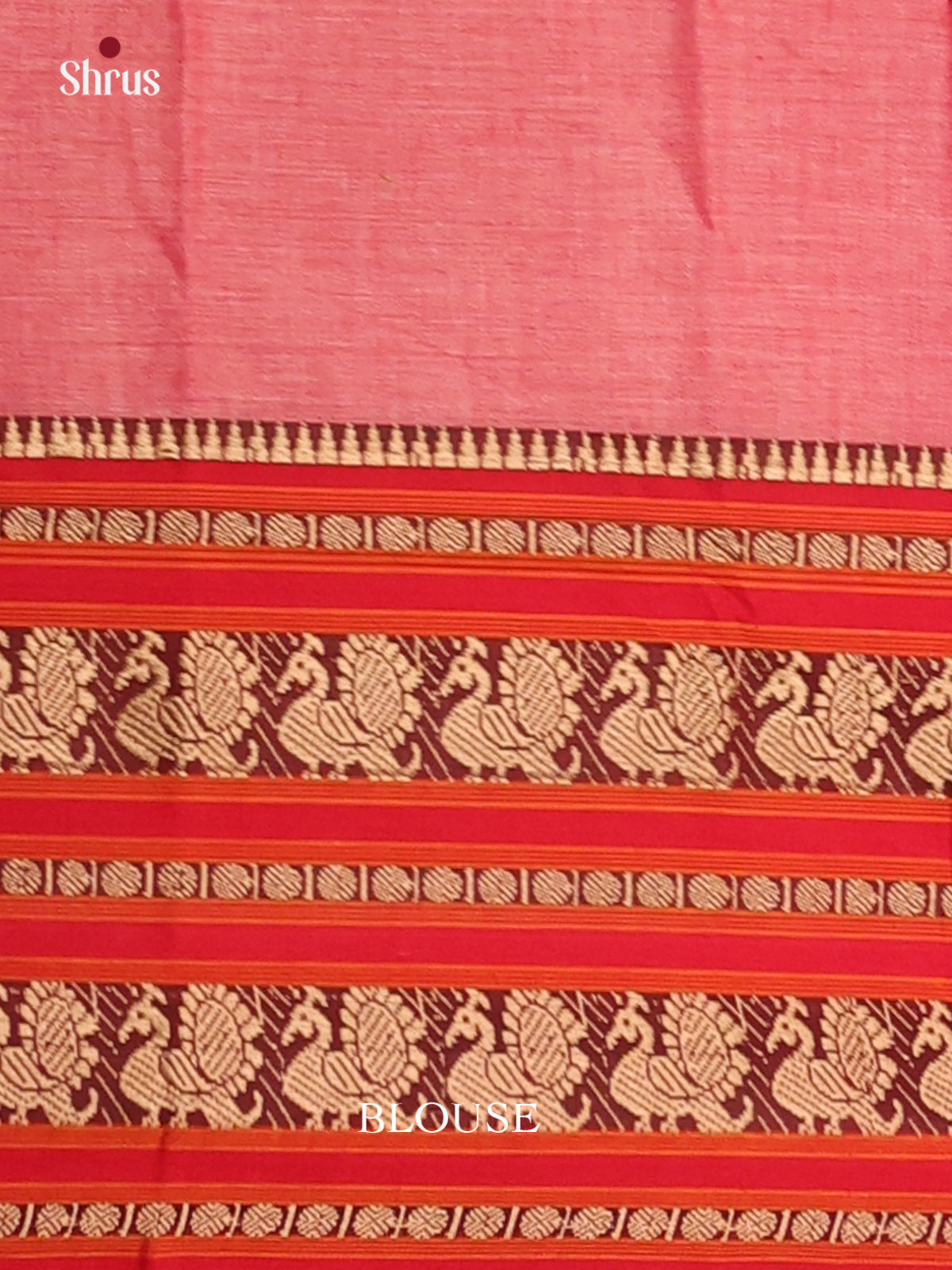 Pink with Red - Narayanpet Cotton Saree - Shop on Shrus.com