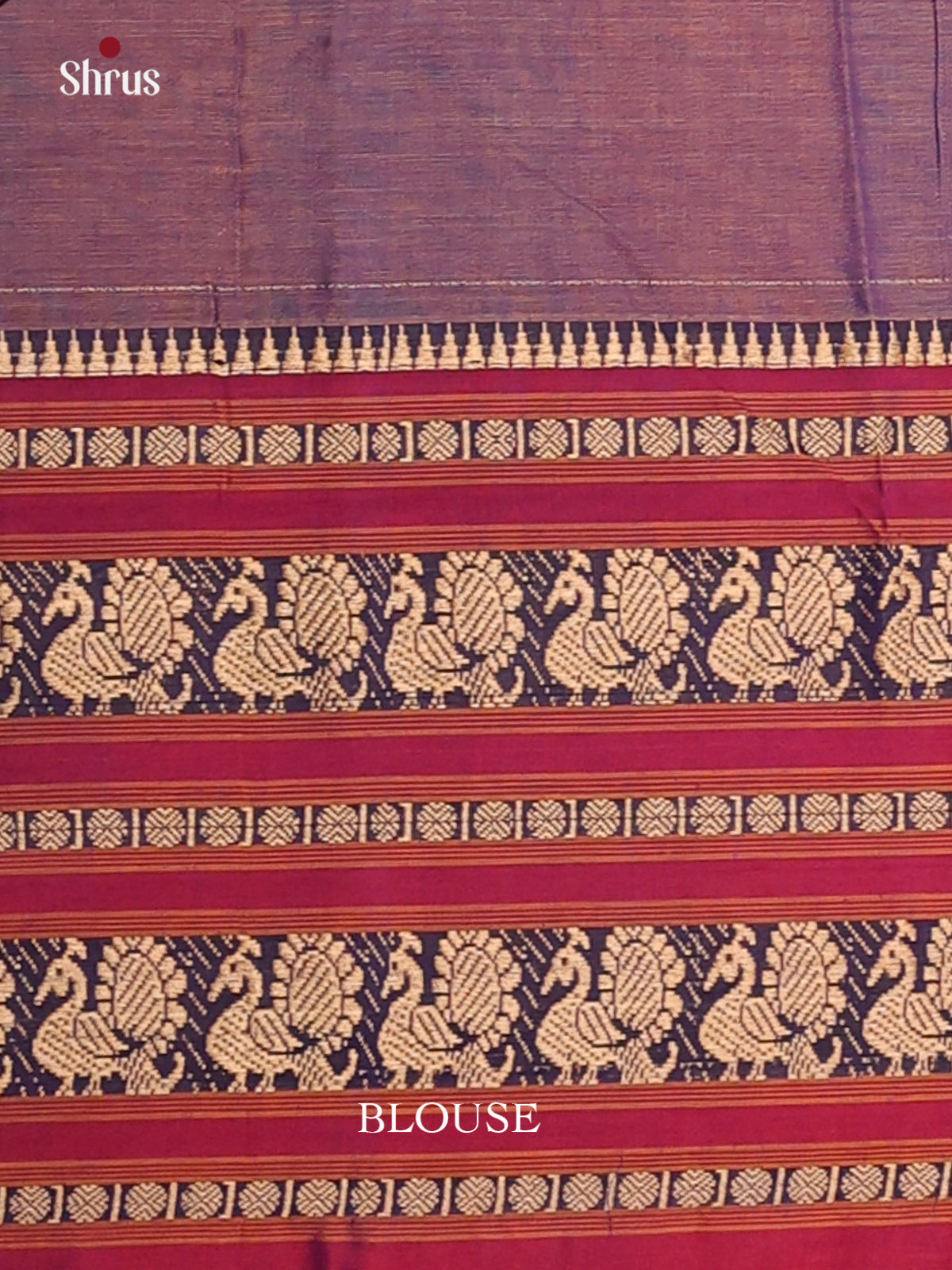 Purple with Red- Narayanpet Cotton Saree - Shop on Shrus.com