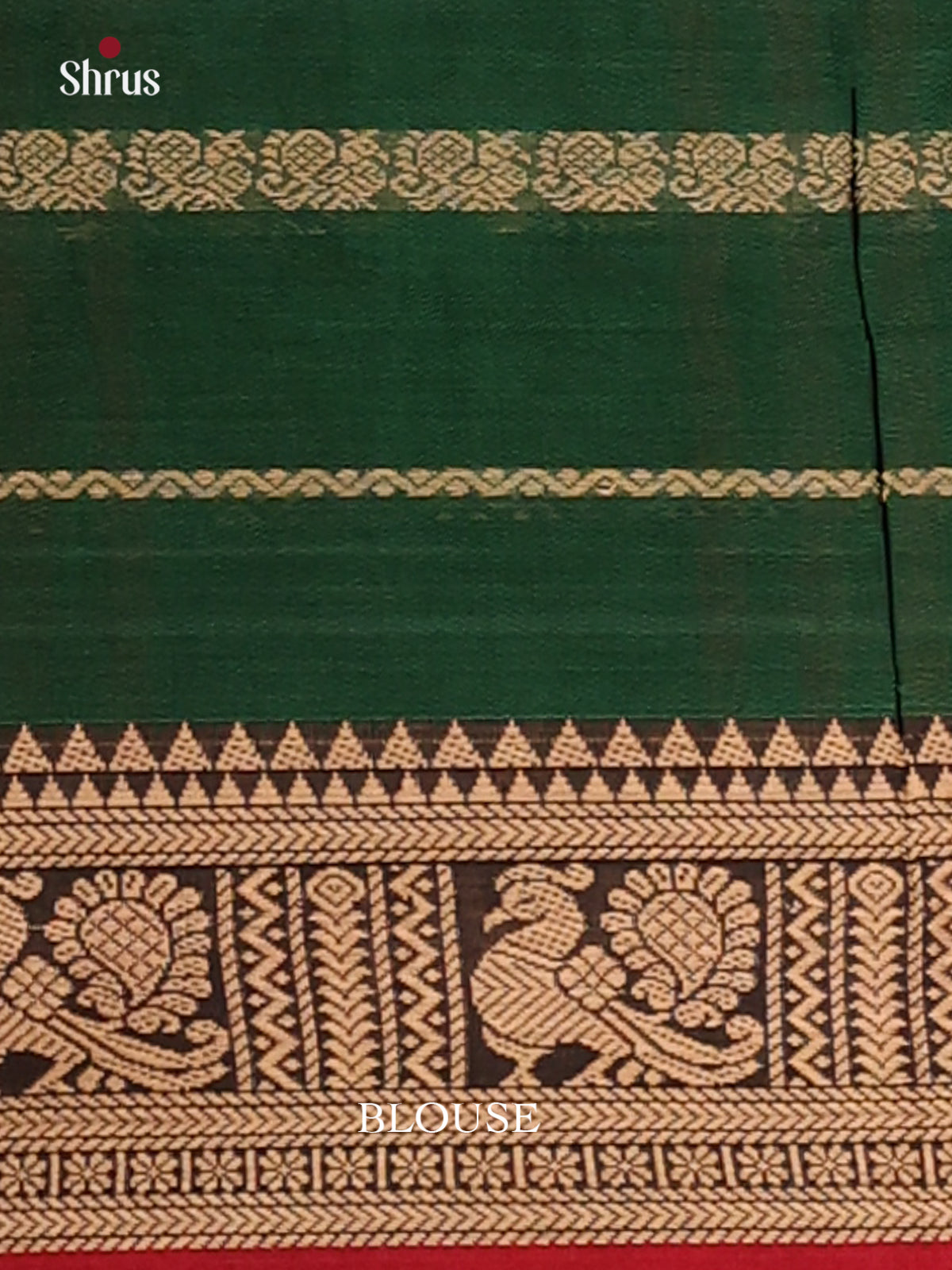 Green & Red- Narayanpet Cotton Saree - Shop on Shrus.com