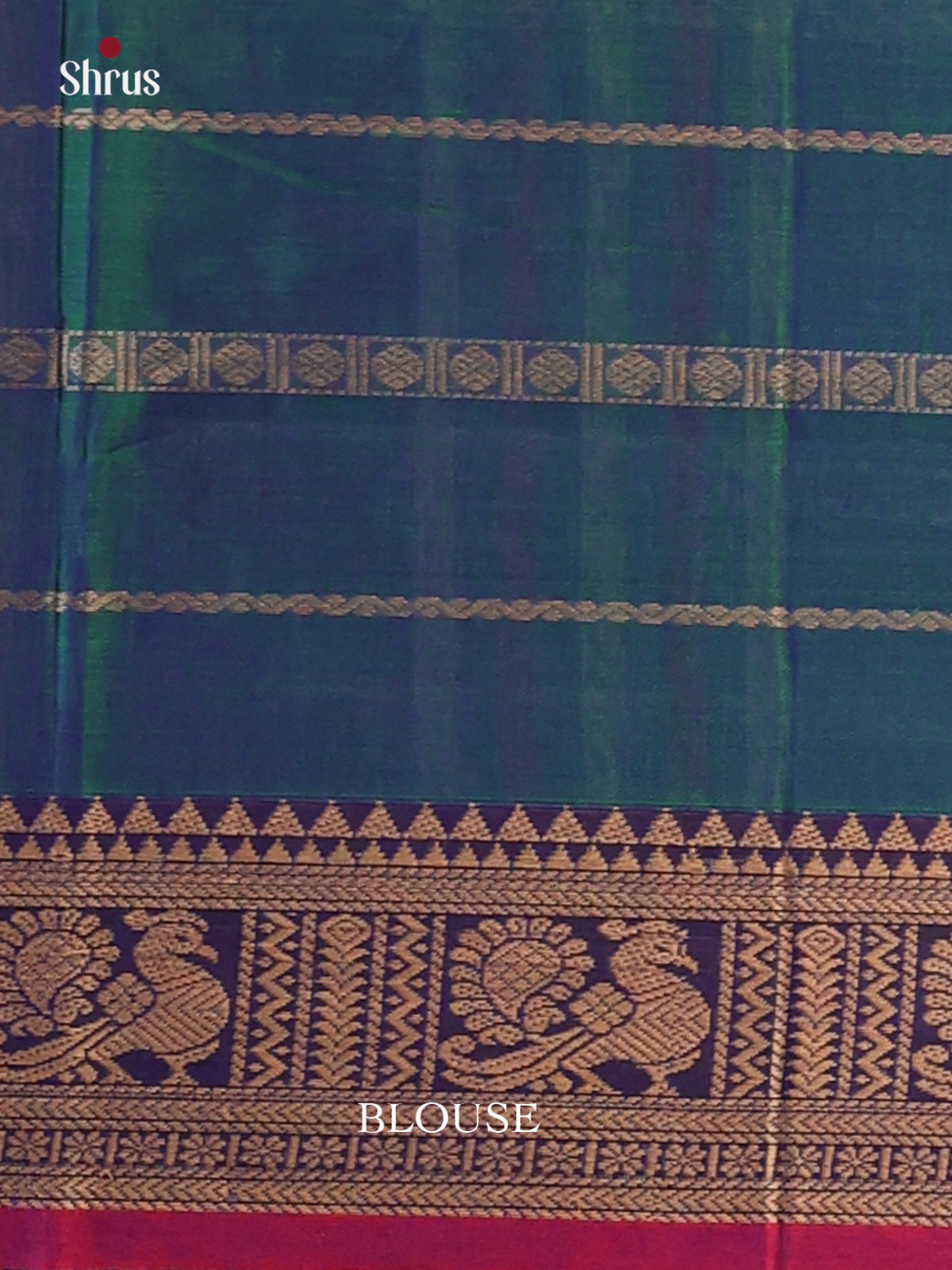 Green with Red - Narayanpet Cotton Saree - Shop on Shrus.com