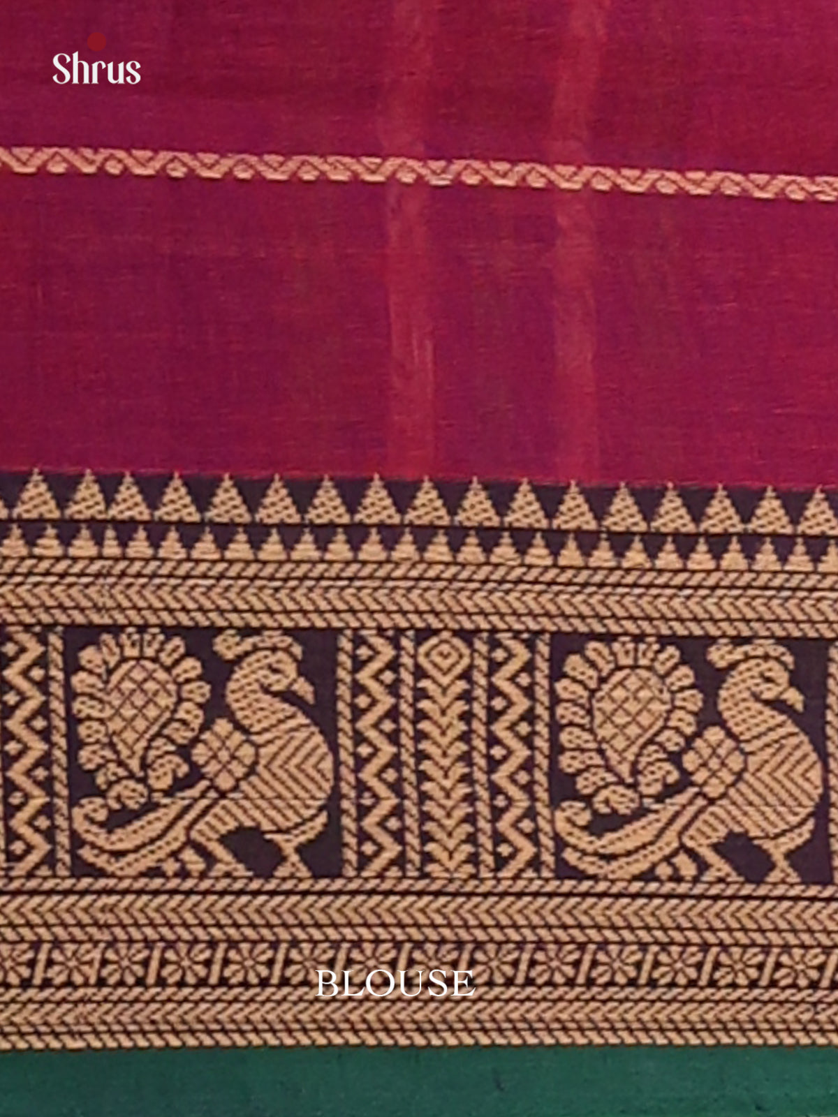 Purple with Green - Narayanpet Cotton Saree - Shop on Shrus.com