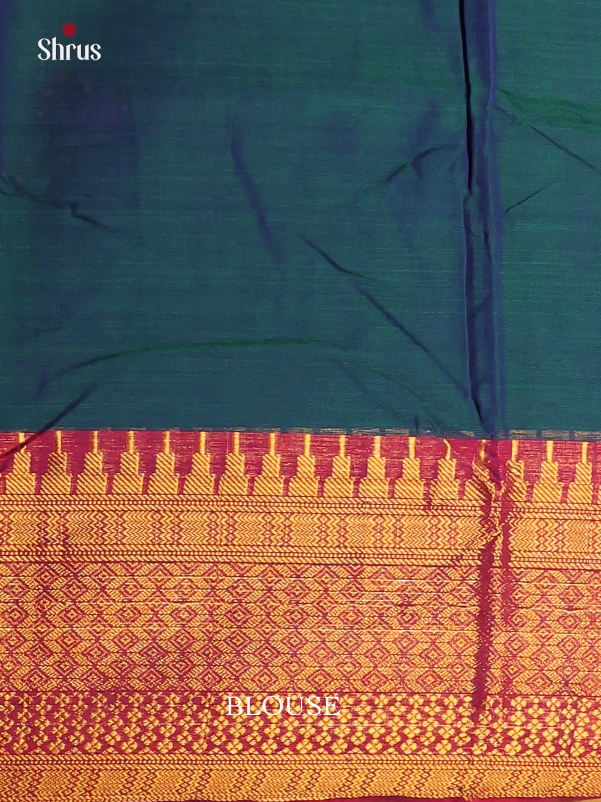 Peacock Blue & Maroon - Narayanpet Cotton Saree - Shop on Shrus.com