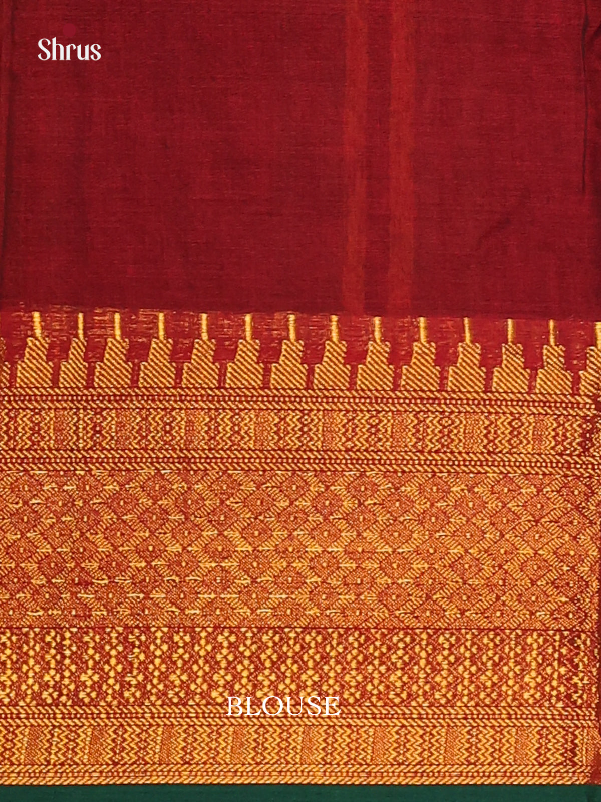 Maroon & Green - Narayanpet Cotton Saree - Shop on Shrus.com