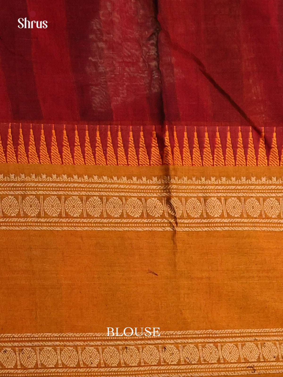 Maroon & Orange - Narayanpet Cotton Saree - Shop on Shrus.com