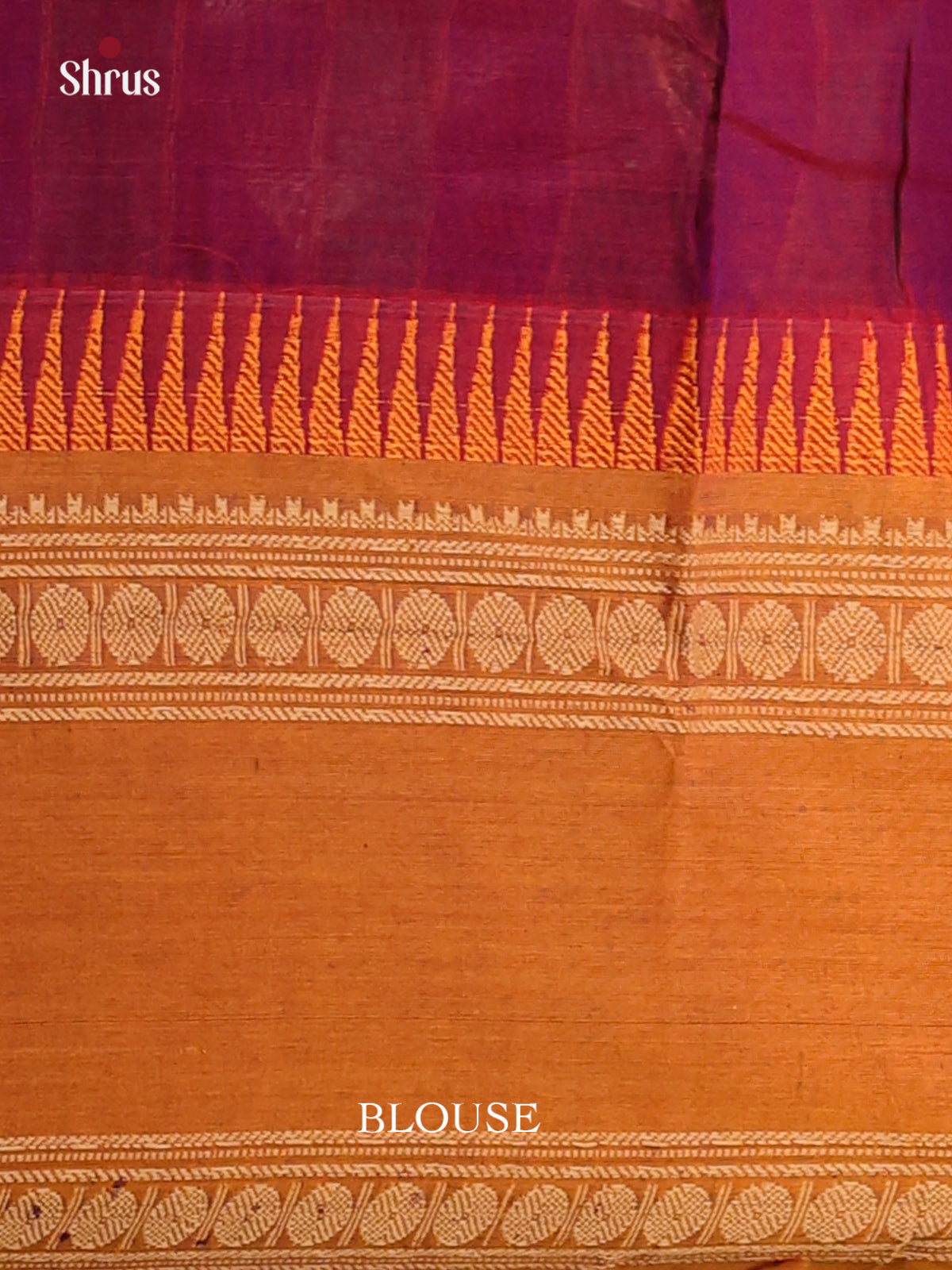 Maroon with Orange - Narayanpet Cotton Saree - Shop on Shrus.com