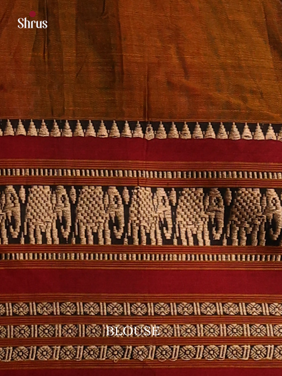 Mehandi with Maroon- Narayanpet Cotton Saree - Shop on Shrus.com