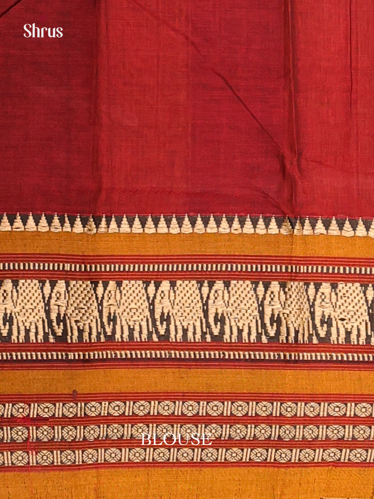 Maroon with Mustard - Narayanpet Cotton Saree - Shop on Shrus.com