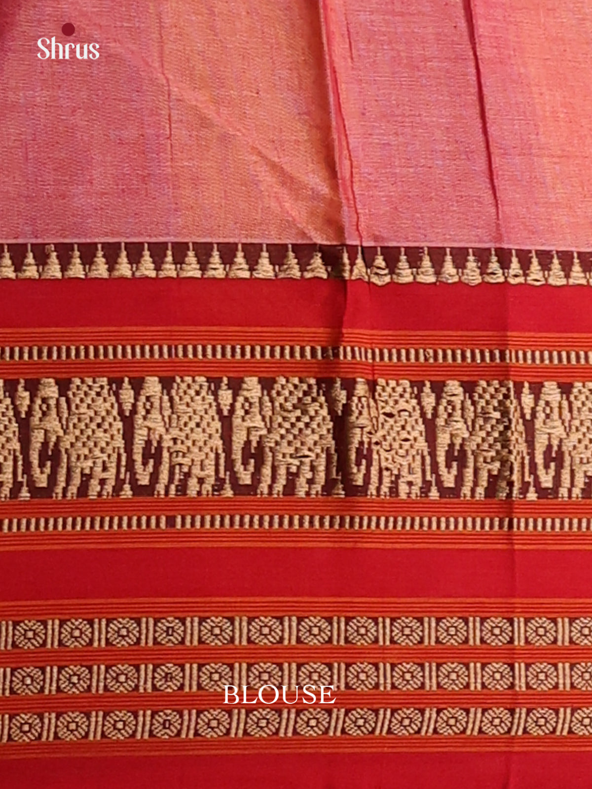 Pink with Red- Narayanpet Cotton Saree - Shop on Shrus.com