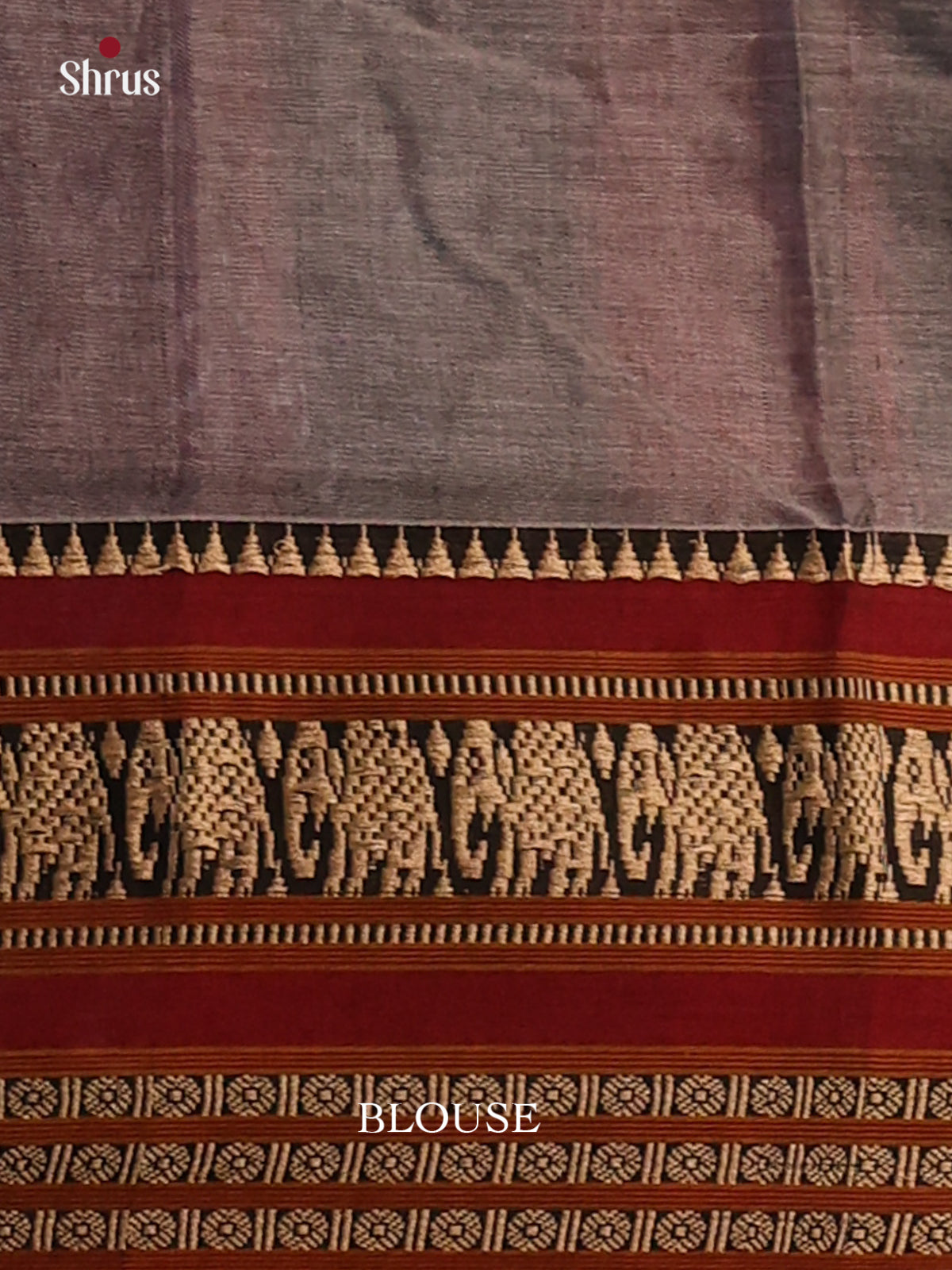 Grey with Maroon - Narayanpet Cotton Saree - Shop on Shrus.com